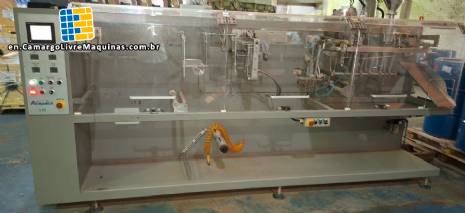 Acepack stand-up pouch packaging machine for powders, 60 to 70 packages per minute.