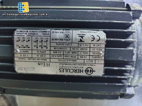 Hercules induction motor with a power of 0.37 kW.