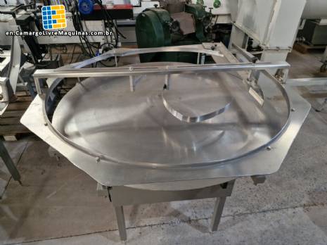 Masipack 1200 mm stainless steel rotating accumulator table