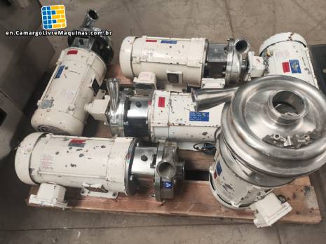 Stainless steel sanitary centrifugal pump APV SPX FLOW W+ 22/09 with Baldor 5 hp explosion-proof motor