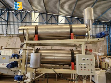 Continuous rotating stainless steel tempering dryer for snacks Inbramaq