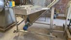 Inclined screw conveyor with stainless steel silo