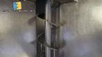 Inclined screw conveyor with stainless steel silo