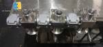 Linear filling machine with 6 pistons filling system